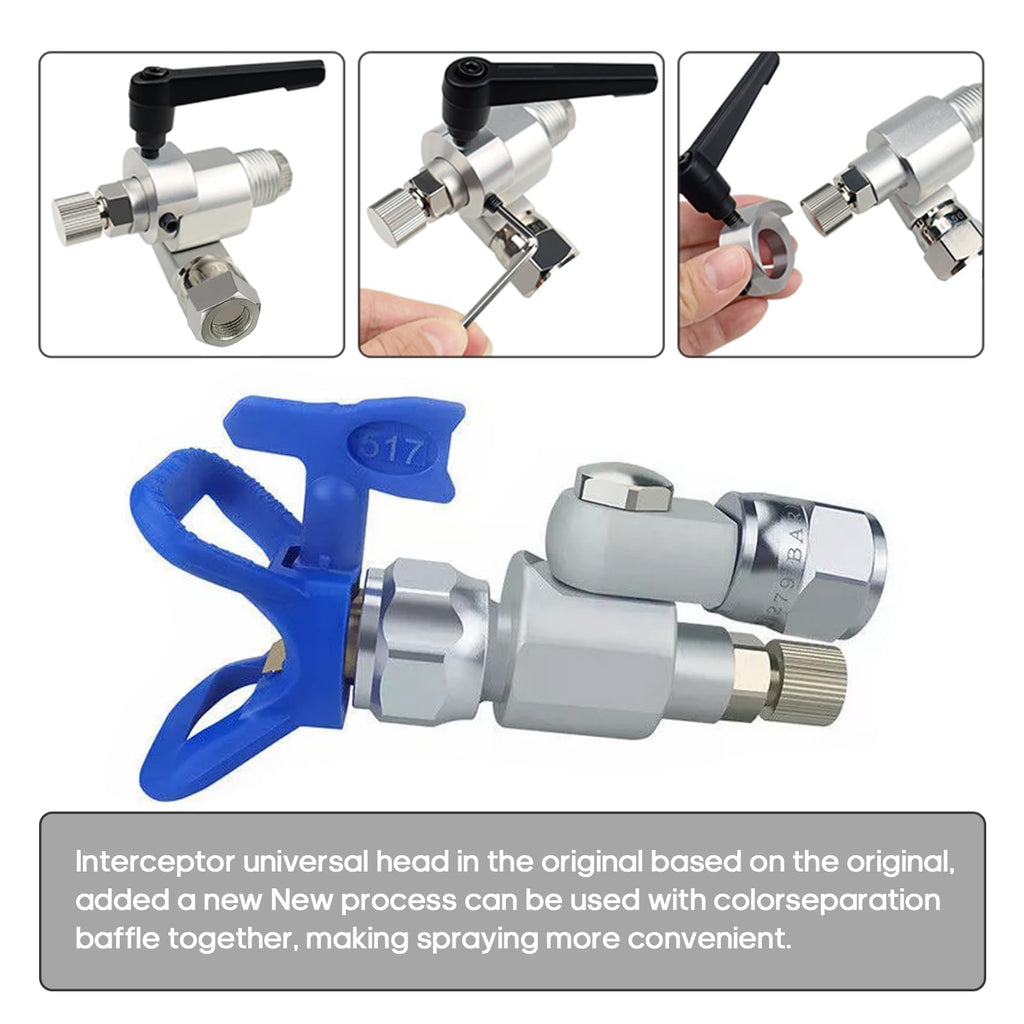 287030/287036 CleanShot Shut-off Valve Swivel Joint for High Pressure Airless Paint Sprayers Gun Pole Extensions Anti-Spitting Valve Adapter for Graco Titan Airless Paint Sprayers