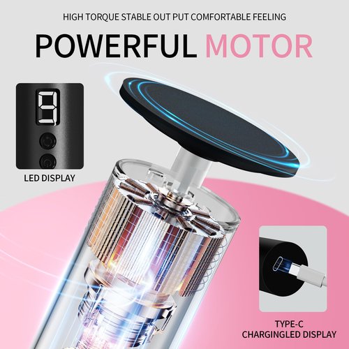 Professional Electric Foot File Tool -Callus Remover Rotating Grinder,1200mAh Rechargeable Battery, 1-Hour Continuous Use, Foot Drill & Sander,Adjustable Speed Foot Files for Deadskin(Black)