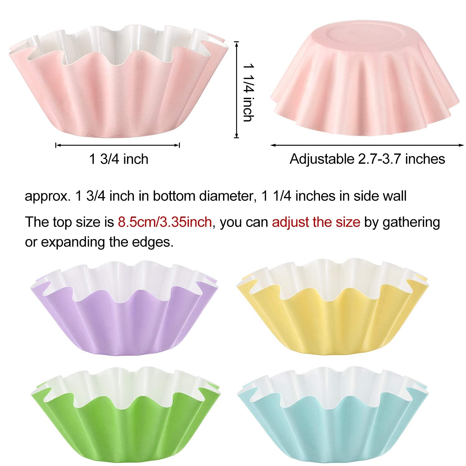 Boao Wax Melt Liners Reusable Leakproof for Any Wax Cubes Waxes Warmer Containers Cups for Scented Candle Plug in Warmers Electric Waxes Melters Burner(Pink, Blue, Green, Yellow, Purple,50 Pieces)