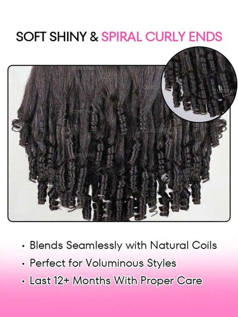Curlyme 3 In 1 Drawstring Half Kinky Straight Wig Human Hair Glueless Install Half Wig With Spiral Curly Full Ends Flip Over For Beginner Ponytail Headband Human Hair 18 Inch