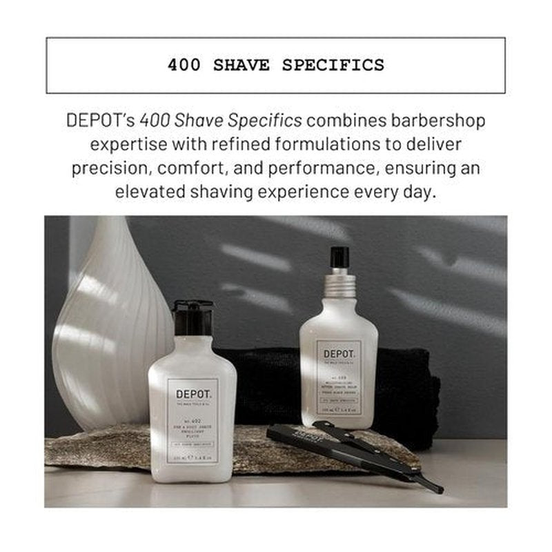 DEPOT No. 406 Transparent Shave Gel - Precision Shaving Gel with Aloe & Menthol | 3.3 fl. oz.