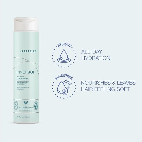 Joico InnerJoi Hydration Shampoo & Conditioner Set - Sulfate & Paraben Free | Vegan Formula for Dry Hair & Scalp | 10.1 Fl Oz