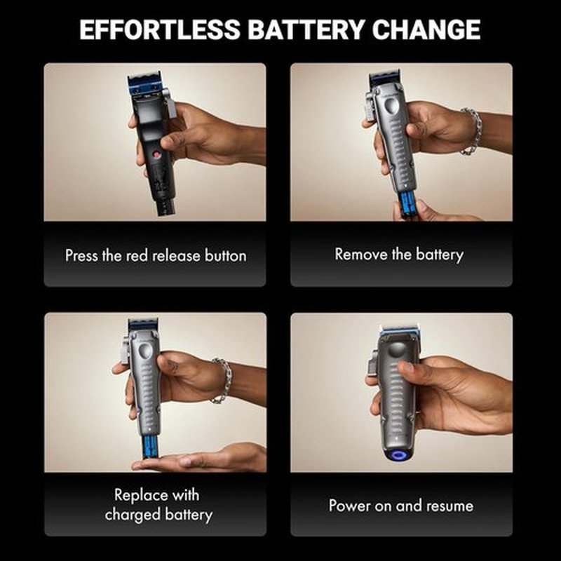 BaBylissPRO FXONE LO-PROFX Cordless Clippers for Men - Interchangeable Battery Design