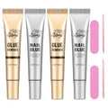 Gellaktik 10g*2 Nail Glue With 10g*2 Nail Glue Remover for Press On, Super Strong, Quick Drying, Long Lasting Adhesive for Fake Acrylic Nails & Tips, No UV Light Needed