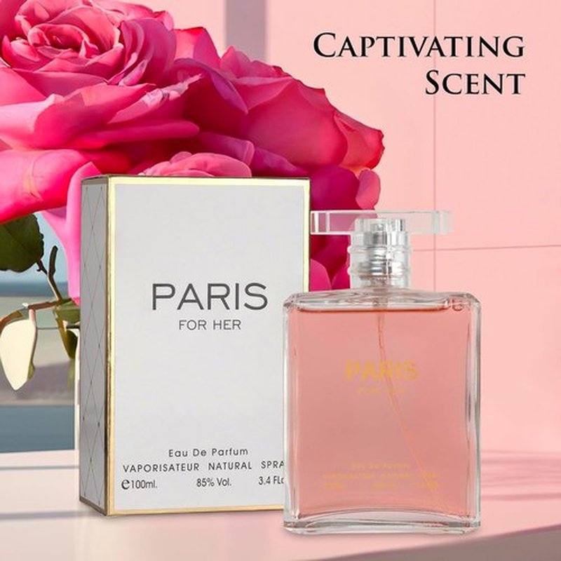 NovoGlow Paris Eau de Parfum Spray for Her - Long-Lasting Women's Fragrance, 3.4 Oz | Perfect Gift for Any Occasion