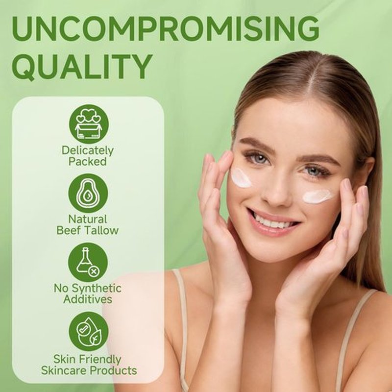 mkzea Beef Tallow for Skin, Beef Tallow, Grass Fed Beef Tallow, Whipped Beef Tallow for Face Moisturizer for All Purpose Tallow Balm, 2 packs