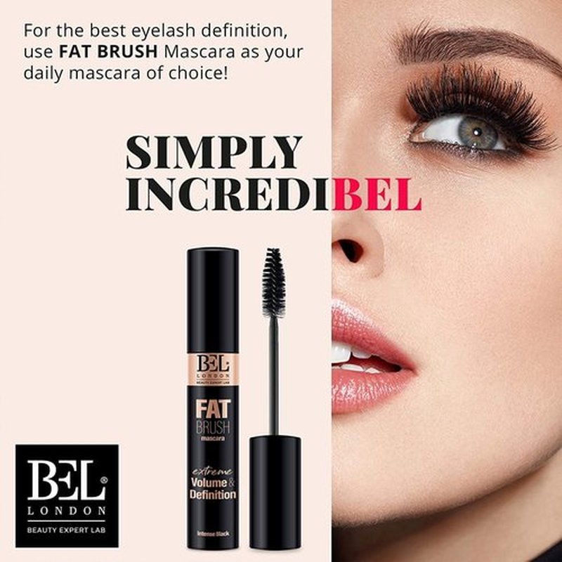 BEL London Fat Brush Mascara - Extreme Volume & Definition for Stunning Lashes