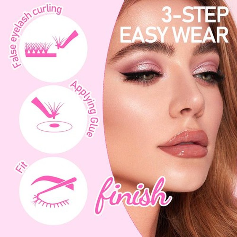 Arison Lashes 4D W Shape Eyelash Extension Natural Soft Volume Premade Fans Faux Mink Matte Black Cluster 12 rows(4DW-0.07-D-8-15mix)