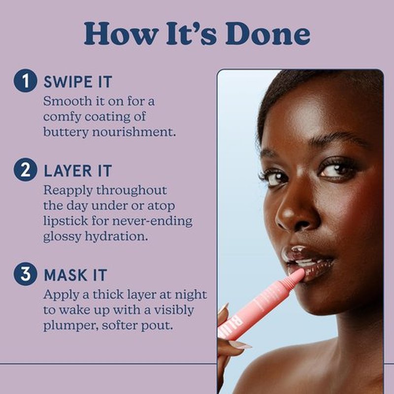 Blume Tri-Peptide Tinted Lip Balm - Hydrating Bubblegum Pink Moisturizer with Shea Butter & Squalane | 0.4 Fl Oz