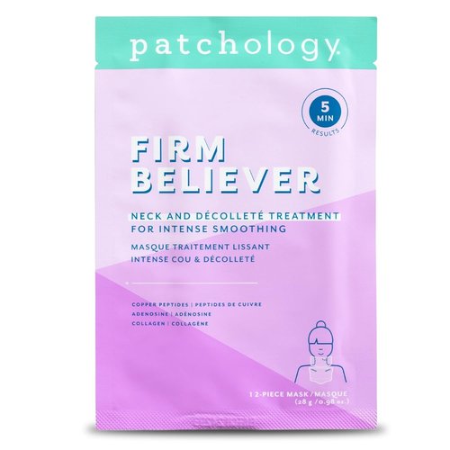 Patchology Firm Believer Hydrogel Neck & Chest Mask - 5-Minute Spa Treatment for Hydrated, Smooth Skin