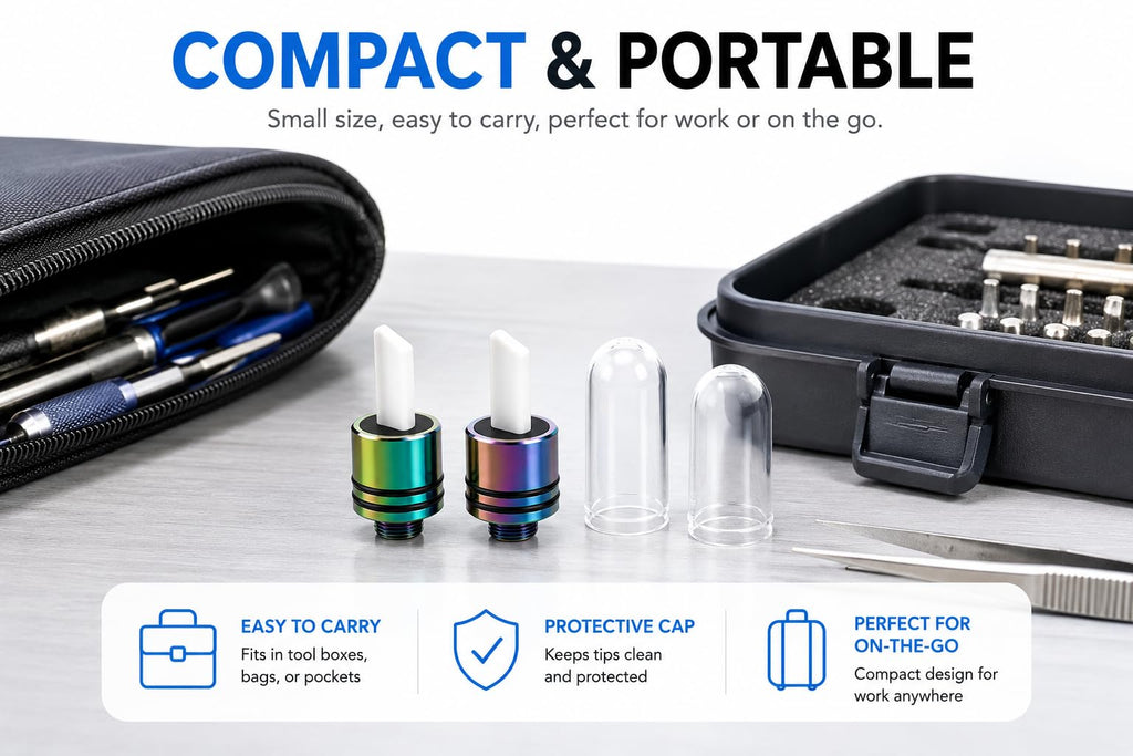 2-Pack Ceramic Precision Heating Tips with Protective Caps, Colorful