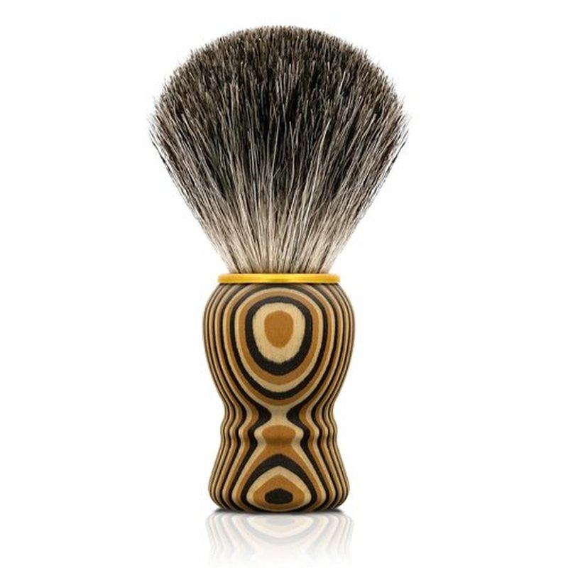 KIKC Pure Badger Shaving Brush - Handcrafted Soft Bristles with Art Annual Ring Wood Handle | Perfect Gift for Bearded Men