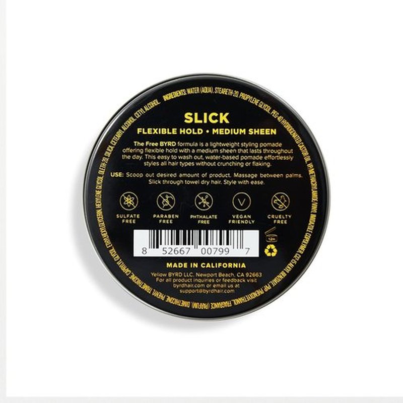 BYRD Hairdo Products Slick Pomade for Men 2-Pack - Flexible Hold, Medium Sheen, Add Slick Style to All Hair Types, Plus Salty Coconut Car Air Freshener with Sweet Coastal Scent, 3.35 oz Each