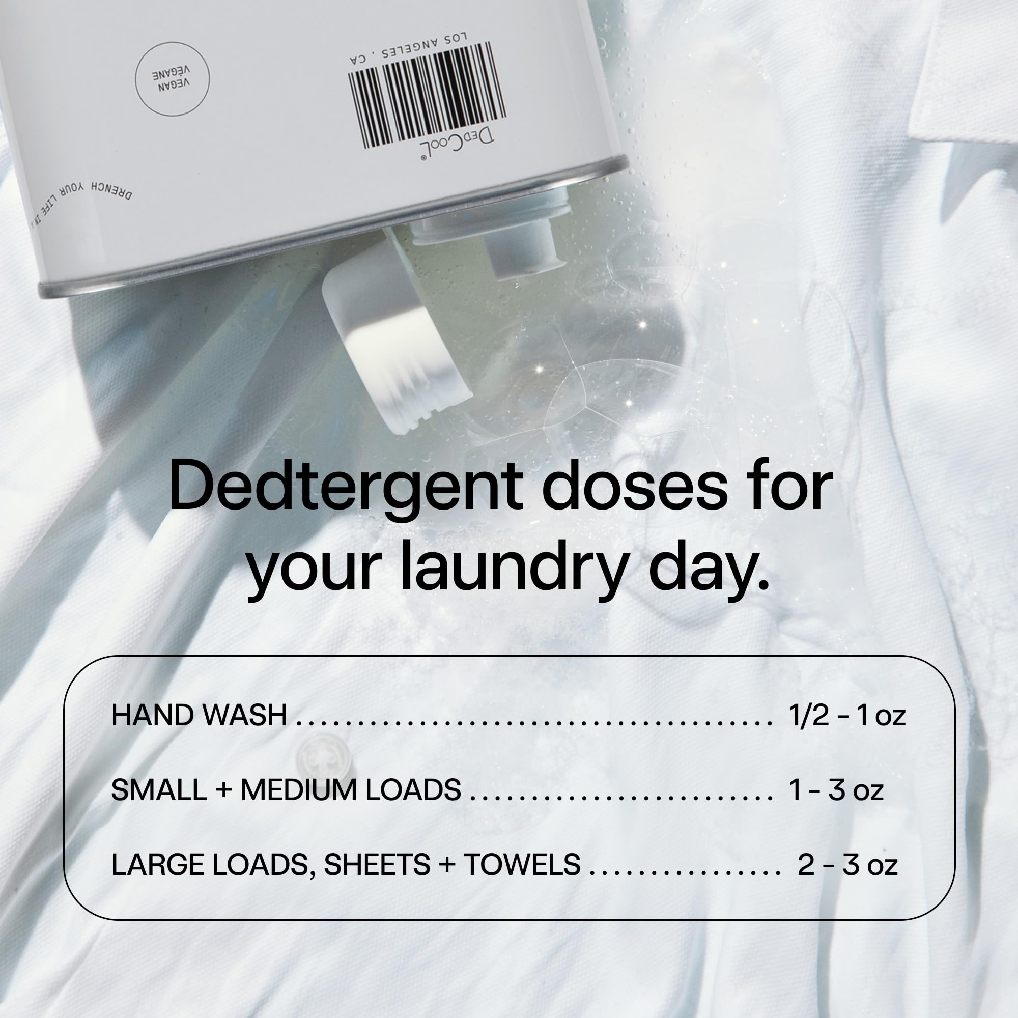 DedCool Liquid Laundry Detergent in Milk | Luxurious Scent | Stain-Removing Formula | Infused with Natural Essential Oils | Non-Toxic | Up to 120 Washes | 64 fl oz