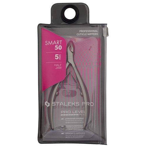 STALEKS PRO Smart 50 5mm Professional Cuticle Nippers – Stainless Steel Skin Clippers for Manicure & Pedicure