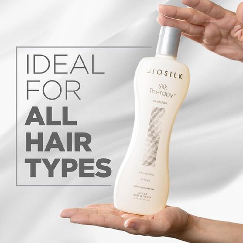 BioSilk Silk Therapy Shampoo - Gentle Hair Cleanser for Healthy, Shiny Hair | 12 Oz, Sulfate & Paraben-Free