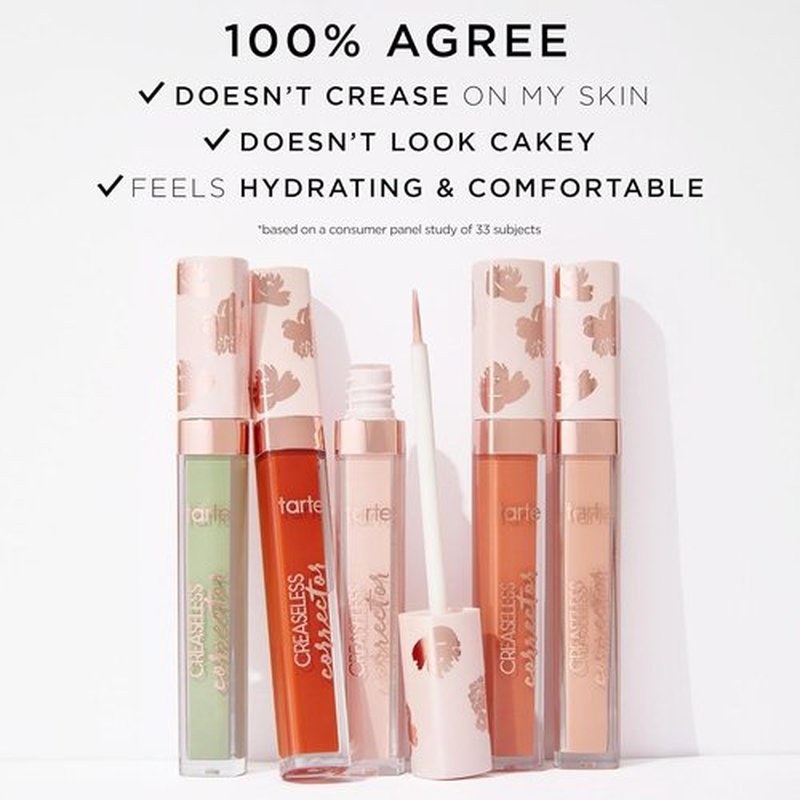 Tarte Creaseless Corrector - Blendable Formula to Neutralize Dark Circles & Blemishes | Hydrating, Vegan, Cruelty-Free
