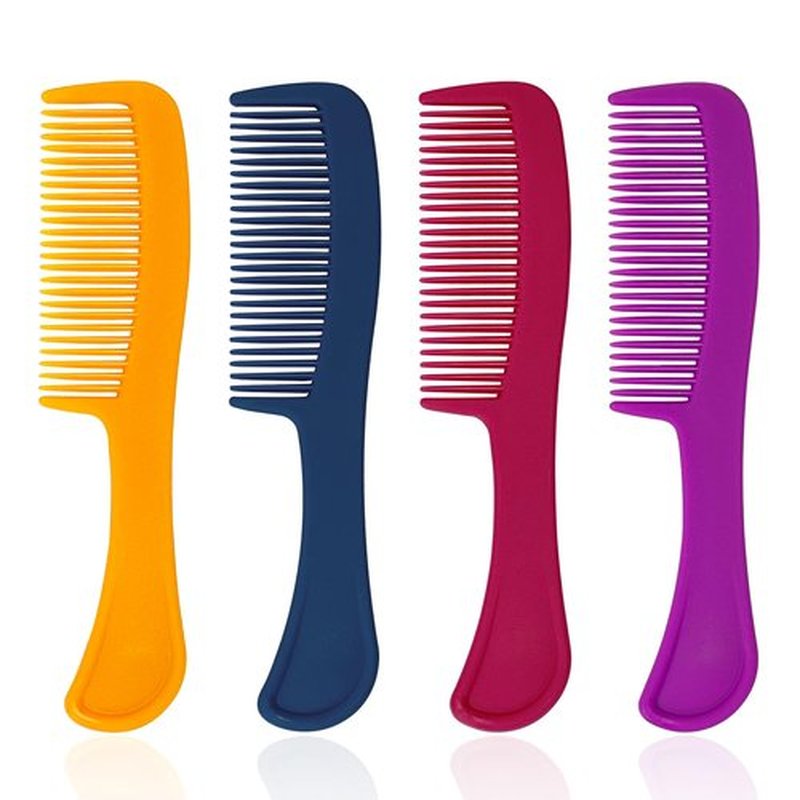 Combs Bulk Individually Wrapped Pocket Travel Hair Combs for Women, Men and Kids, Bulk Comb for Homeless Hotel Shelter Home Charity(purple, raspberry, yellow, blue, Pack of 100)