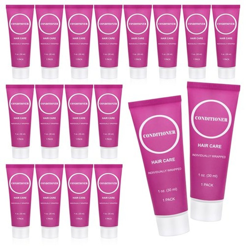 Travel Size Conditioner in Bulk, Individually Wrapped Mini Hair Sample Trial Small Conditioner for Men Women Essential Toiletries Amenities for Hotel Guests Shelter/Homeless/Charity 1 oz (30 Pack)