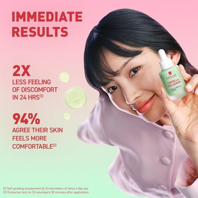 Erborian Red Serum - Daily Hydrating & Soothing Treatment for Sensitive Skin | Lightweight Barrier Support with Centella