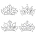 Mini Tiaras Crown with Hair Comb Mini Tiara Bulk Crown Princess Crystal Shiny Tiaras Headbands for Women Hair Accessories Ballet Headdress for Women 4 PCS