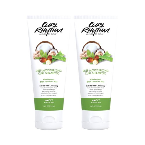Curl Rhythm Deep Moisturizing Curl Shampoo - Curly Hair Shampoo for Hydration - With Shea Butter and Coconut - Silicone and Sulfate Free - 2 pc