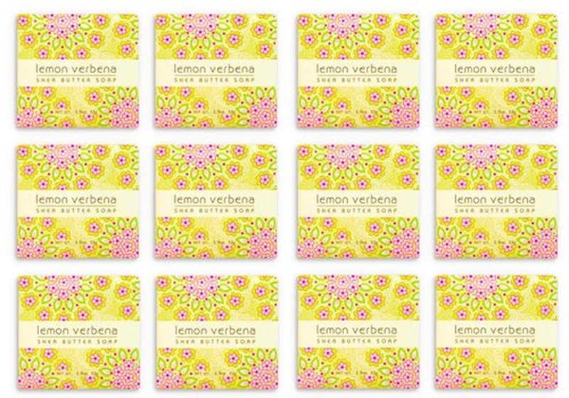 Greenwich Bay Lemon Verbena Scented Bar Soaps - 12 Pack of Mini 1.9 oz. Botanical Scented Bars - Perfect for Guest Bath, Airbnb, Salon, Spa, Hotel - Elegant Wrappers