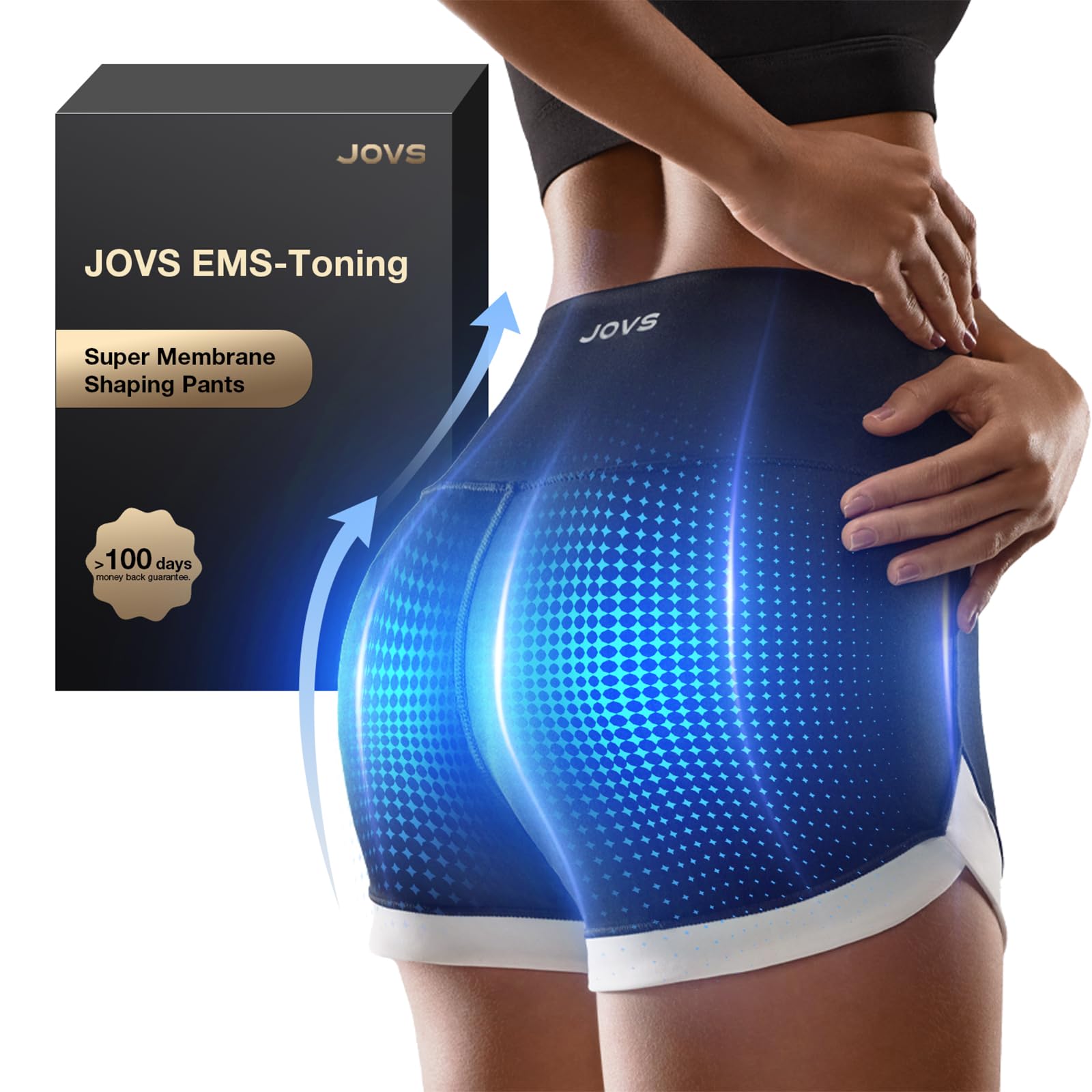 JOVS Toning Shorts for Hip Shaping & Pelvic Floor Muscle Lifting, F+ Size, Black