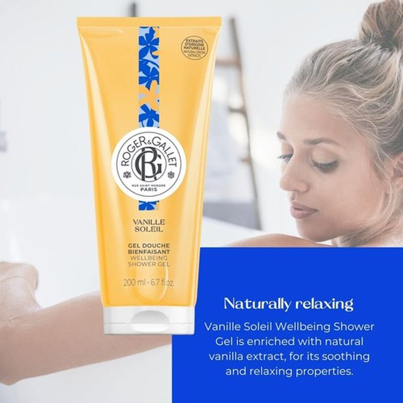 ROGER & GALLET | VANILLE SOL Shower Gel | Gentle Plant Based Vanilla Shower Gel Tube (6.6 oz)