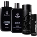 Black Wolf 4-Piece Skincare and Hair Gift Set for Men – Anti-Dandruff Shampoo, Moisturizing Body Wash, Face Moisturizer, Daily Conditioner - Skin Care Kit for All Dry Types