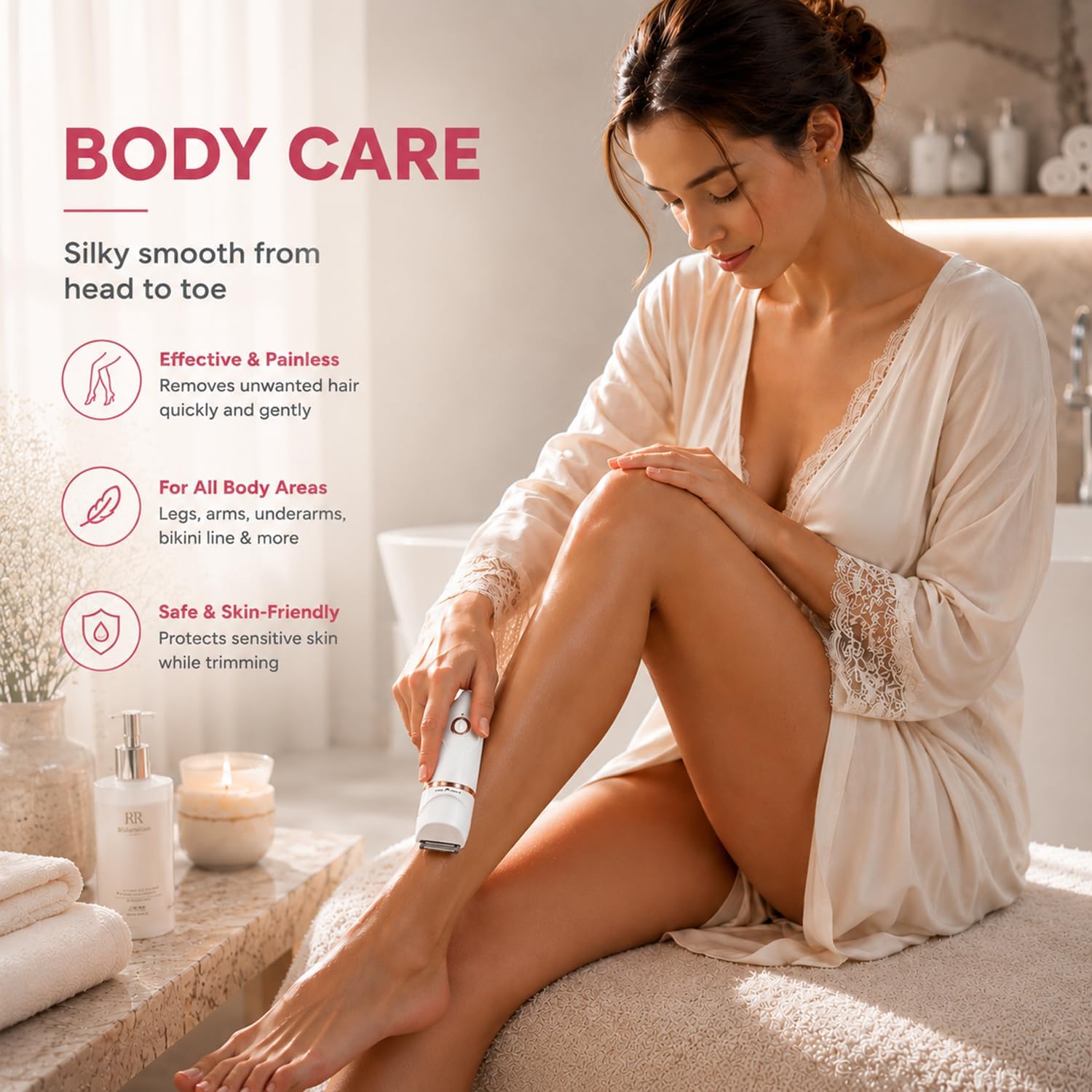 7-in-1 Electric Razors for Women,Bikini Trimmer for Women, Waterproof & USB Rechargeable with Body Hair Trimmer,Eyebrow Trimmer, Nose Hair Clipper,Callus Remover &Facial Cleansing Brush,Gifts for Lady