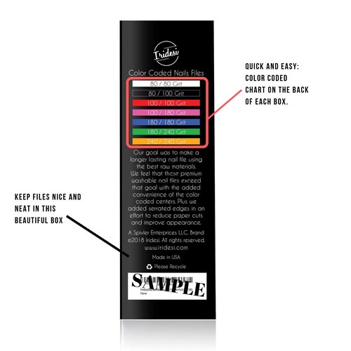 Professional Nail Files Black Washable Emery Boards 7 Inches Long Square End Serrated Edge 12 Fingernail Files Per Pack (180/240)