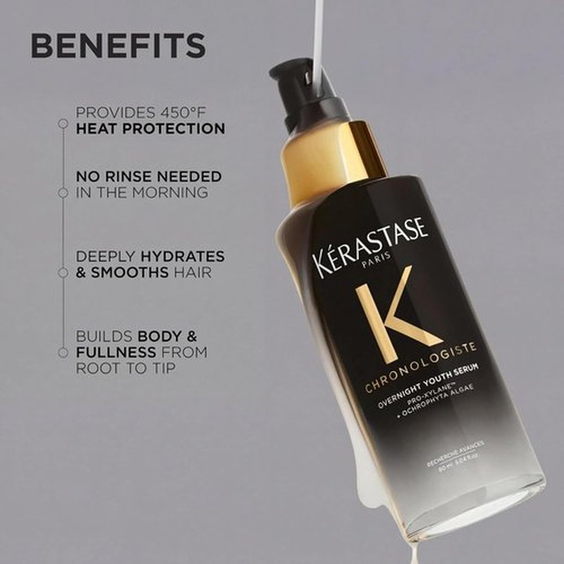 Kérastase Chronologiste Overnight Youth Serum - Anti-Aging Leave-In Treatment for Weakened Hair