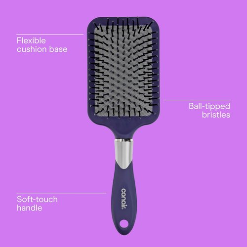 Conair Totally Smooth Ultra Paddle Brush - Wide Detangling Hair Brush for Thick Hair, Flexible Cushion Base