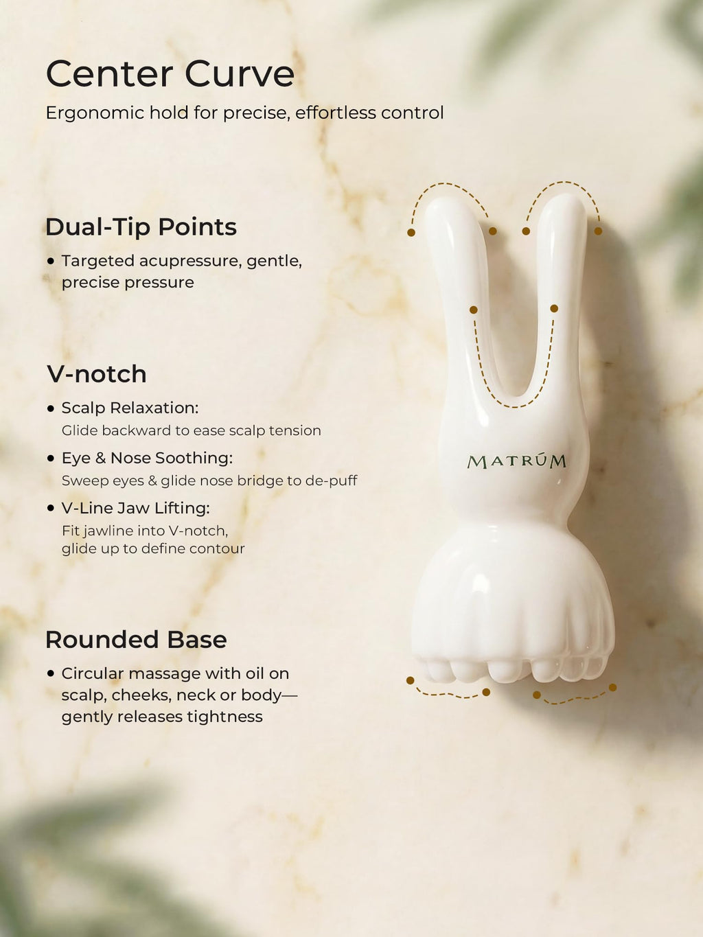 MATRÚM 6-in-1 Rabbit Ear Gua Sha Facial Tool for Scalp Massage & Jawline Sculpting, Unbreakable Resin Lymphatic Drainage Tool for Eye Depuffing & V-Line Lifting, Ergonomic Face Massager for Home Spa