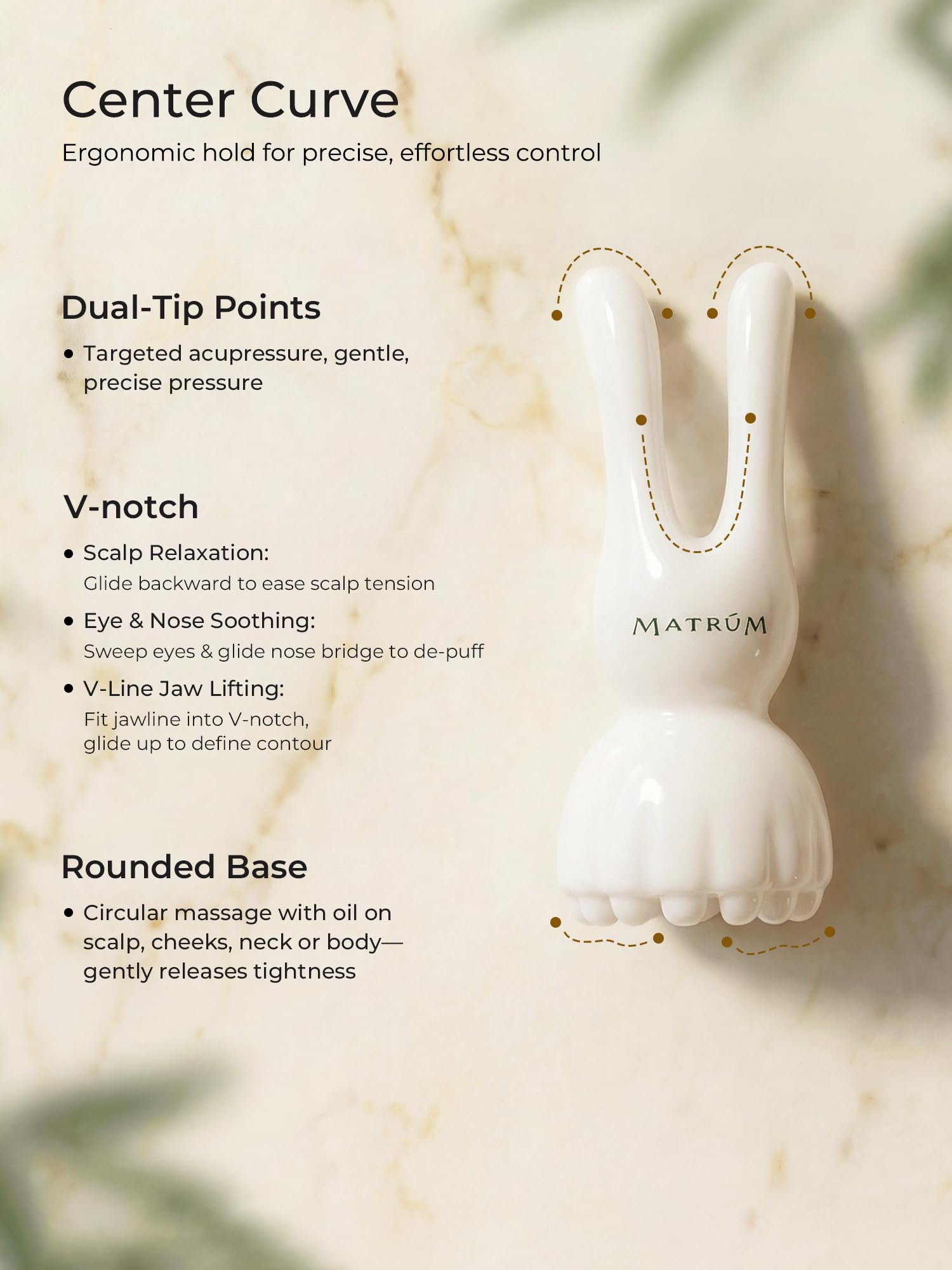 MATRÚM 6-in-1 Rabbit Ear Gua Sha Facial Tool for Scalp Massage & Jawline Sculpting, Unbreakable Resin Lymphatic Drainage Tool for Eye Depuffing & V-Line Lifting, Ergonomic Face Massager for Home Spa