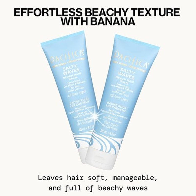 Pacifica Salty Waves Beach Hair Balm - Unisex 4 oz Styling Balm for Effortless Beachy Waves