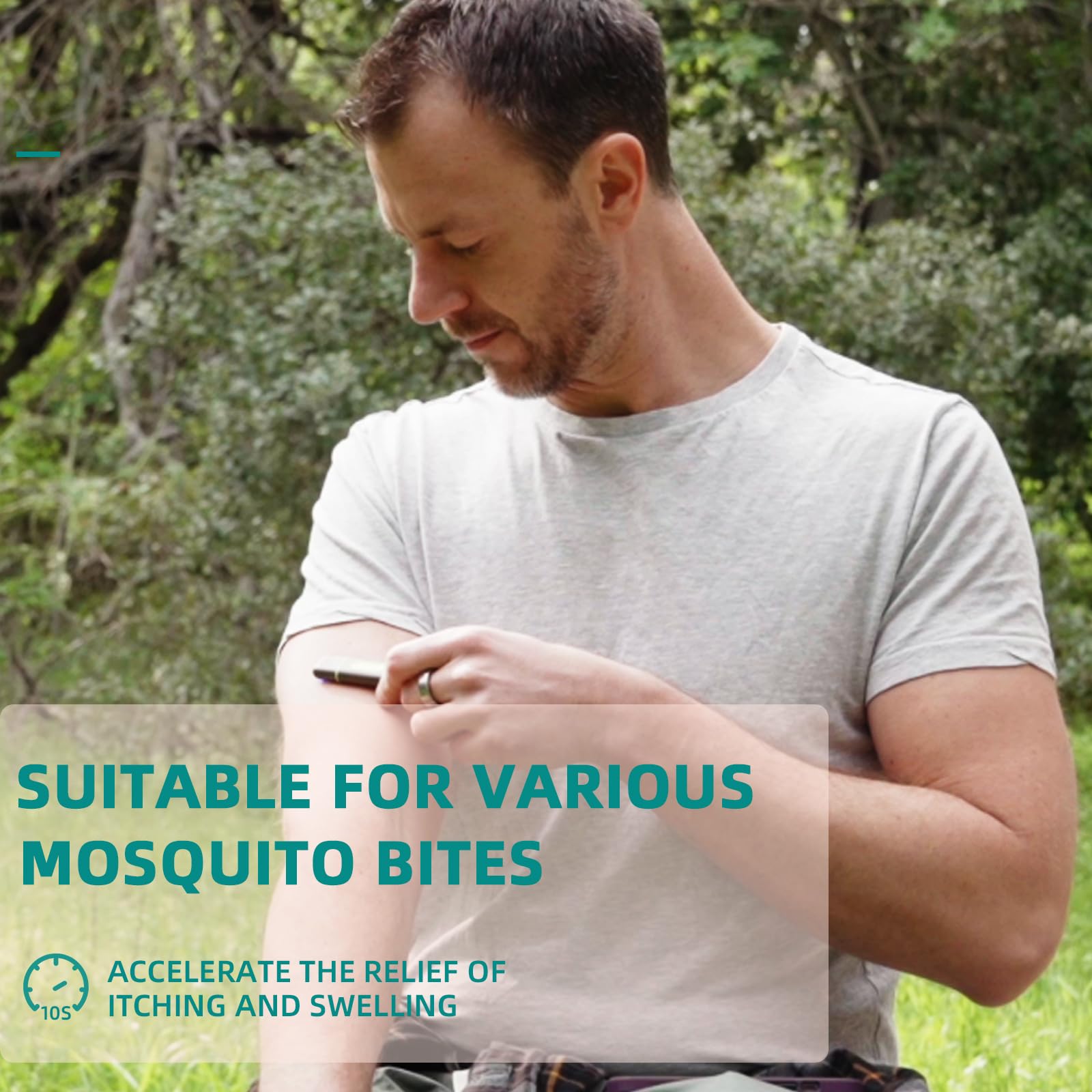 Vibis Insect Bite and Sting Relief, Rechargeable Bug Bite Itch Relief Thing for Mosquito Bites, Chemical-Free Insect Bite Healer, Fast Symptom Relief from Itching and Swelling - Grey