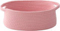 JMvicyroam Woven Basket - Small Rope Storage Bin with Handles for Organizing Shelves & Closets | Pink
