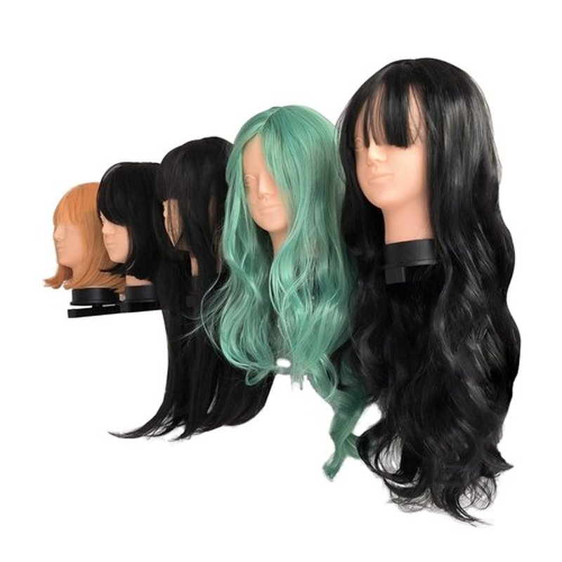 Lhysn Wig Stands For Multiple Wigs - Wig Holder Display Rack,Hanging Wig Stand For Styling,Wig Storage Metal Organizer For Mannequin Head (5-heads)
