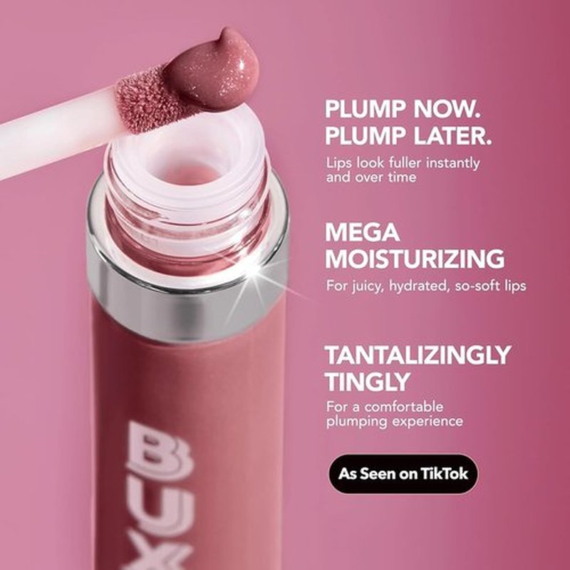 BUXOM Full-On Plumping Lip Cream - Hydrating Lip Plumper Gloss with Peptides & Hyaluronic Acid for Fuller, Softer Lips