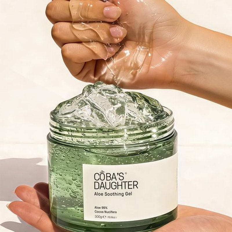 COBA'S DAUGHTER 99% Pure Aloe for Sunburn Relief & After Sun Recovery | Coconut Scented Aloe Vera Gel | Organic Aloe Vera Gel for Face & Body - Hair Hydration & Cooling Lotion (10.6 Oz)