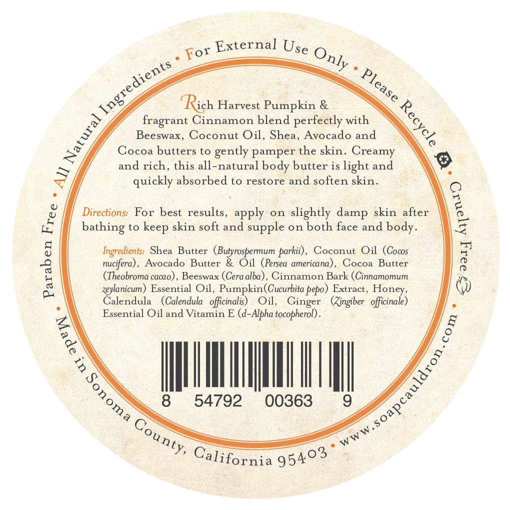 Three Sisters Apothecary 4 oz. Body Butters (Harvest Pumpkin & Cinnamon)