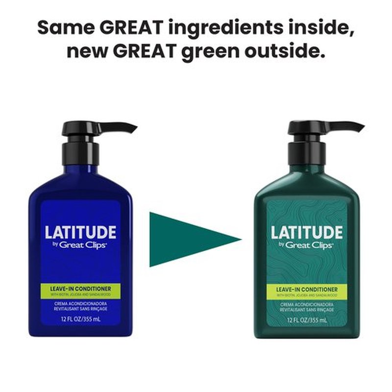 GREAT CLIPS LATITUDE Leave-In Conditioner | Hydrating Leave In Conditioner for Men | Promotes Hair Strength + Renewal | 12oz | Packaging May Vary