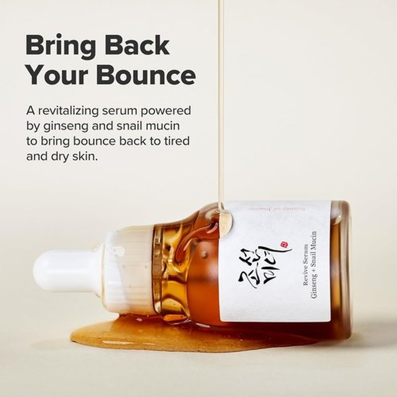 Beauty of Joseon Revive Snail Mucin Ginseng Serum - Hydrating Peptide Facial Moisturizer for Dark Spots & Acne Scars | 30ml