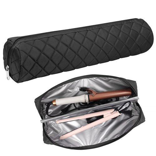 Suafrnut Large Hot Hair Tools Organizer Bag Portable Travel Heat Resistant Storage Case Pouch for Curling Irons, Flat Irons, Hair Straighteners and Styling Tools(17.7" x 3.9")