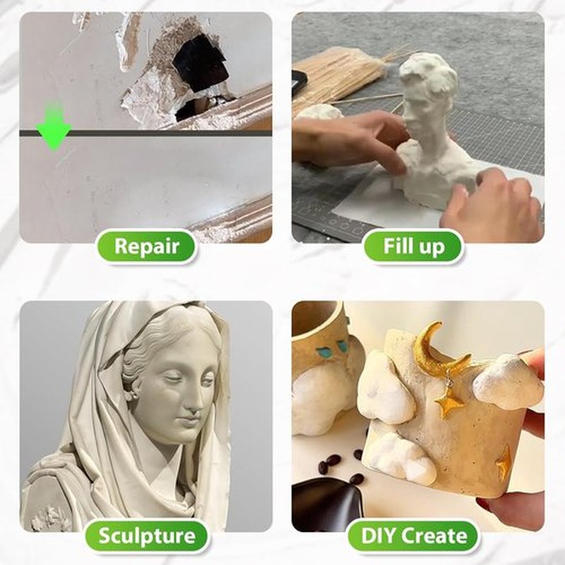 Epoxy Sculpt Clay - 2 Pound White Epoxy Putty | Strong Self-Hardening Adhesive for Sculpting & Repairing