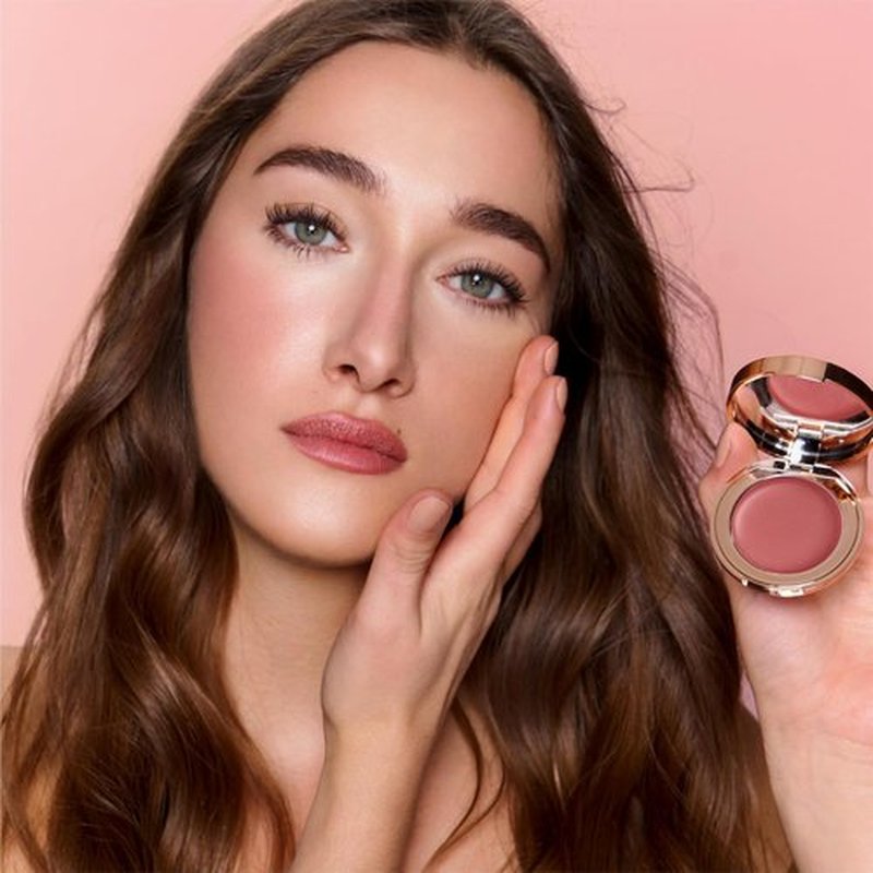 Charlotte Tilbury Pillow Talk Lip & Cheek Cream Blush - Hydrating Makeup for Dewy Finish - Enriched with Vitamin E & Beeswax