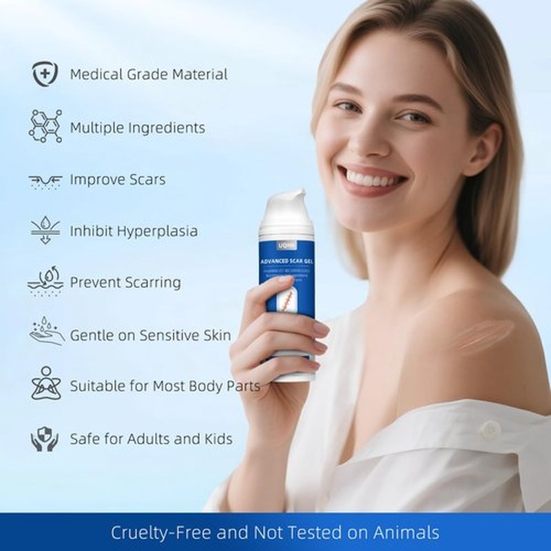 Silicone Scar Gel for Old and New Scars, Stretch Marks & Acne Scar Removal, Advanced Silicone Scar Cream for Surgical, Burn, Keloid, Injury & Acne Scars, Fast Absorbing Gel, 1.76 oz (50ml)