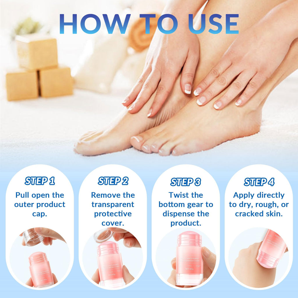 XICOFISS Crack Feet Prevention Stick, Anti Cracked Foot Cream For Dry Heels, Moisturizing Foot Balm Stick, Remove Dead Skin And Softening Dry Skin (Pink+Blue)